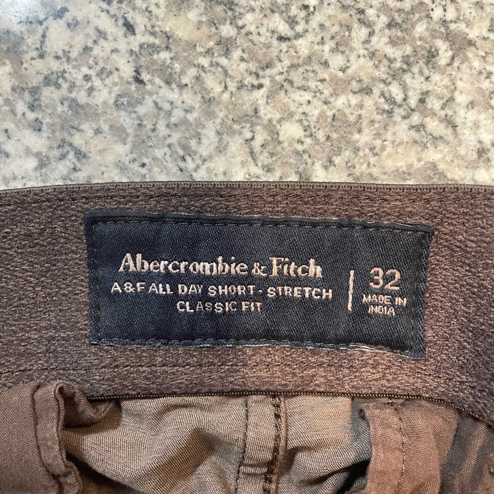 Abercrombie & Fitch Dark Brown Flat Front Shorts - Picture 3 of 3